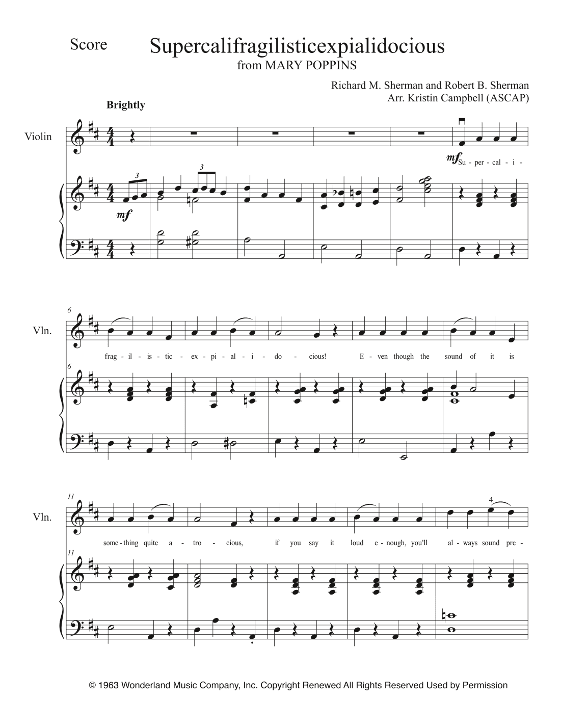 Supercalifragilisticexpialidocious (arr. Kristin Coleman Campbell)