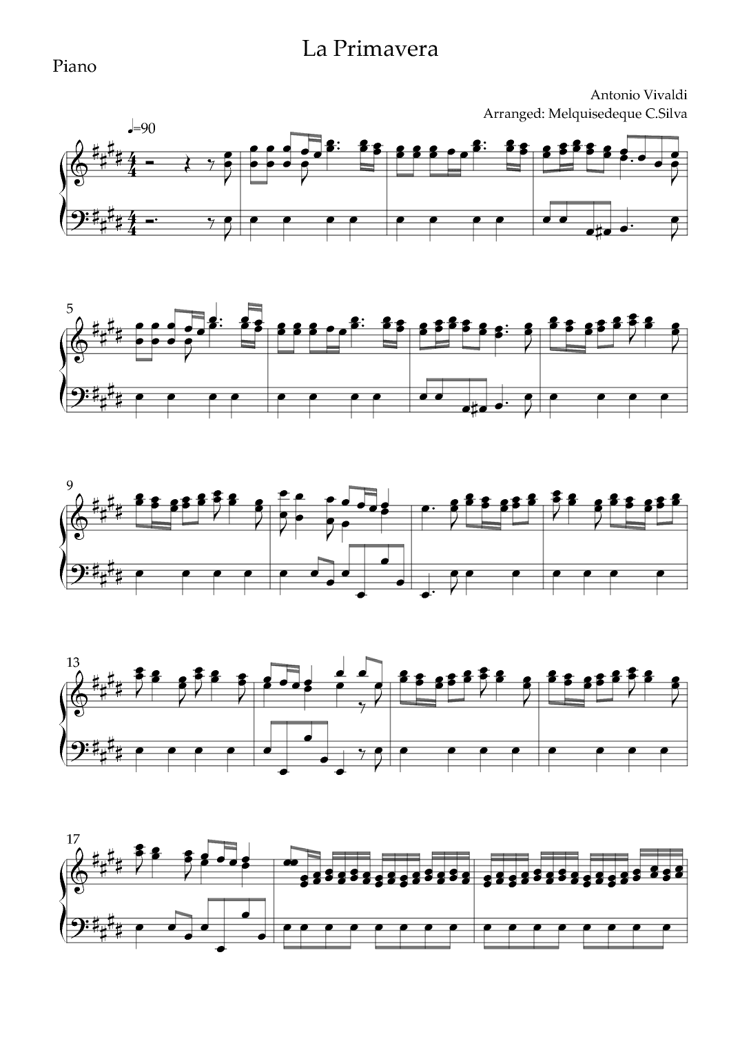 La Primavera (arr. Melquisedeque C.Silva)