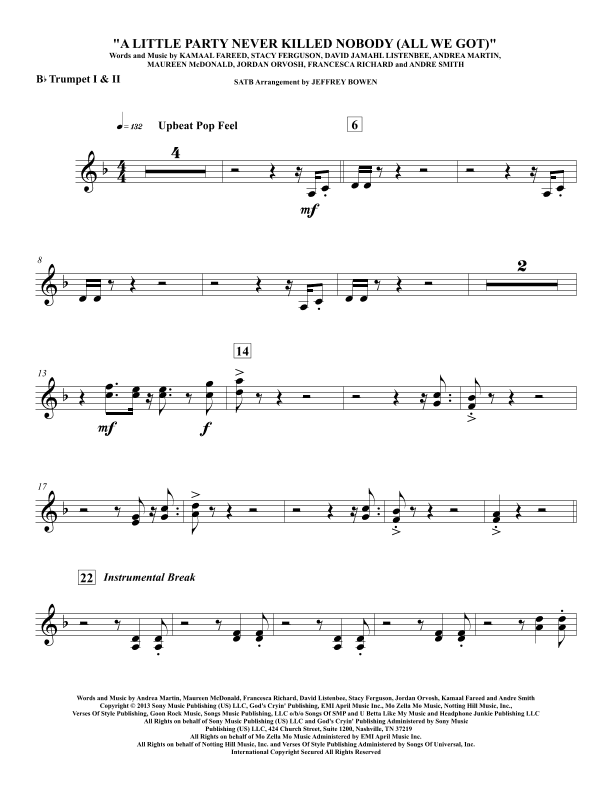A Little Party Never Killed Nobody (all We Got) (arr. Jeffrey Bowen)