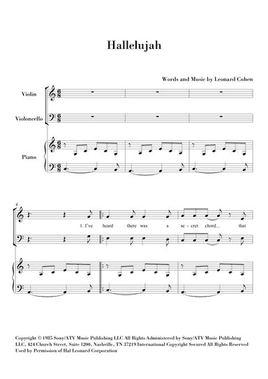 Hallelujah (arr. Ahiva Editions)