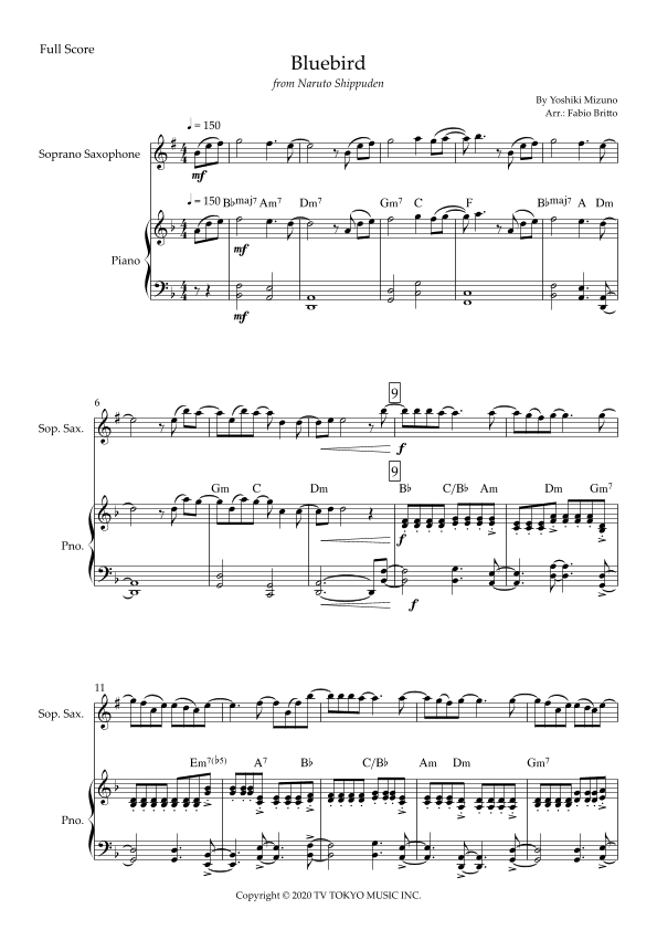 Ikimono Gakari's Blue Bird (arr. Fabio Britto)