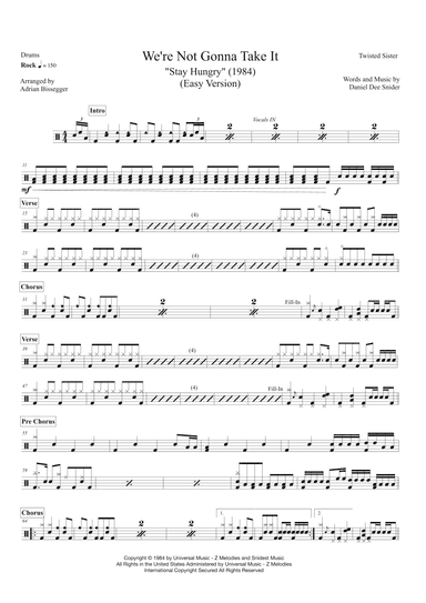 We're Not Gonna Take It (arr. Adrian Bissegger)