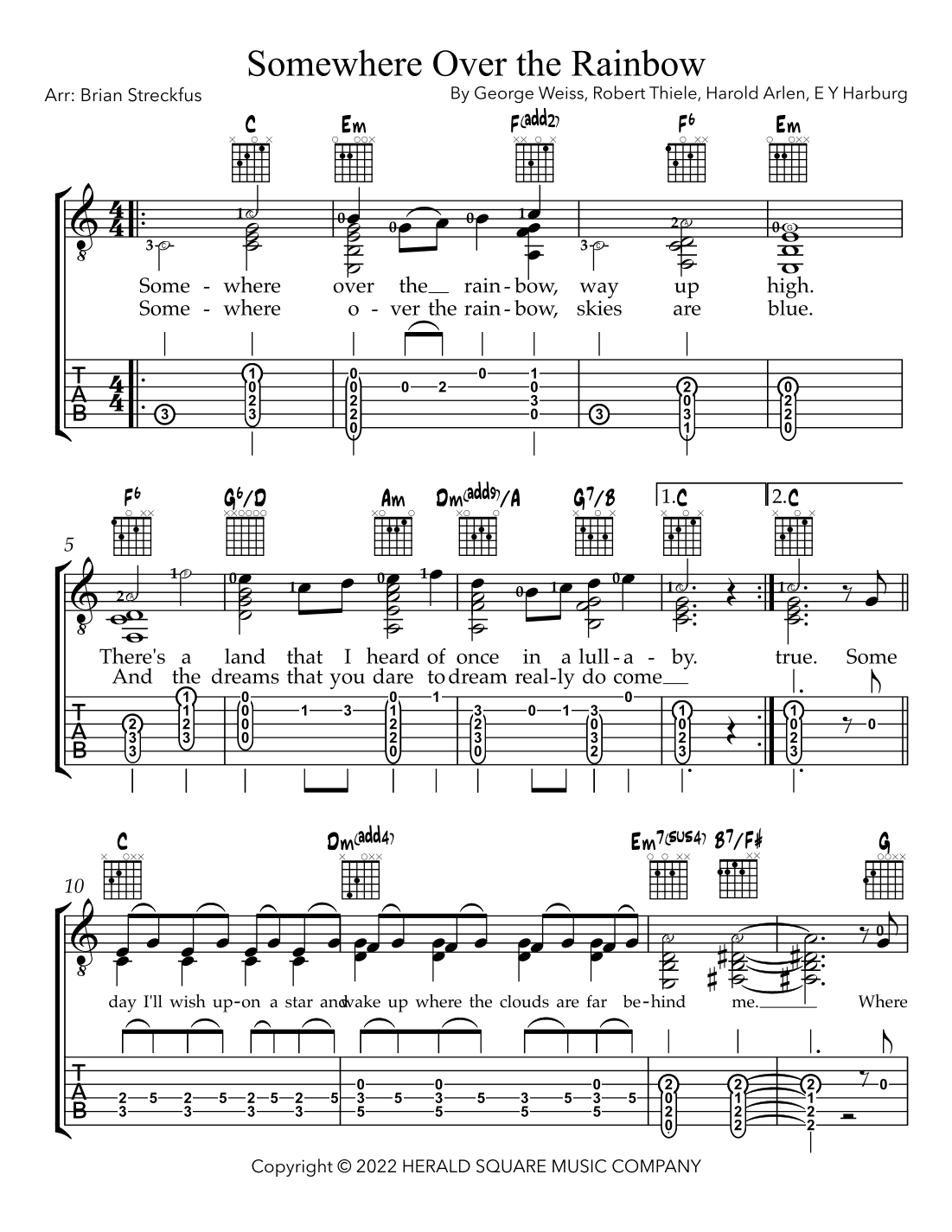 Somewhere Over The Rainbow/what A Wonderful World (arr. Brian Streckfus)