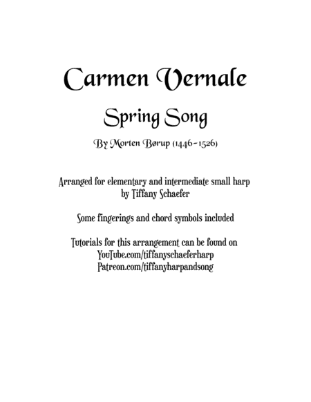Carmen Vernale for Small Harp (arr. Tiffany Schaefer)