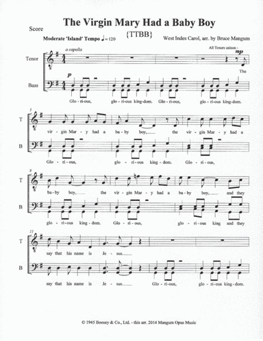The Virgin Mary Had a Baby Boy (arr. Arranged by Bruce E Mangum)
