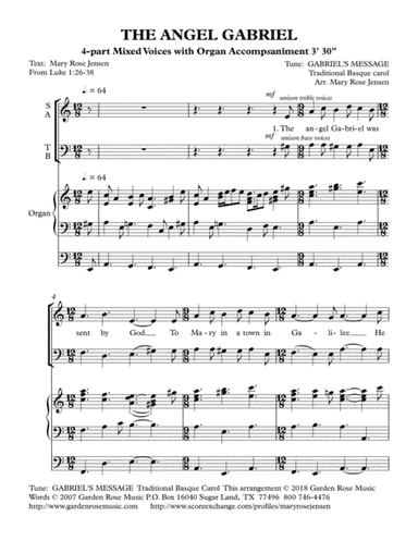 "The Angel Gabriel" choral anthem (arr. Mary Rose Jensen)