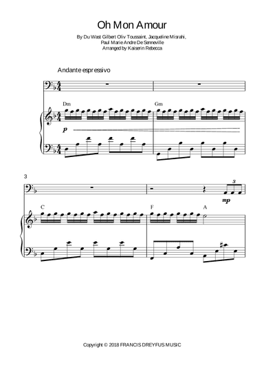 Oh Mon Amour (arr. Kaiserin Rebecca)