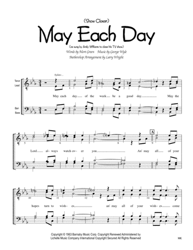 May Each Day (arr. Larry Wright)