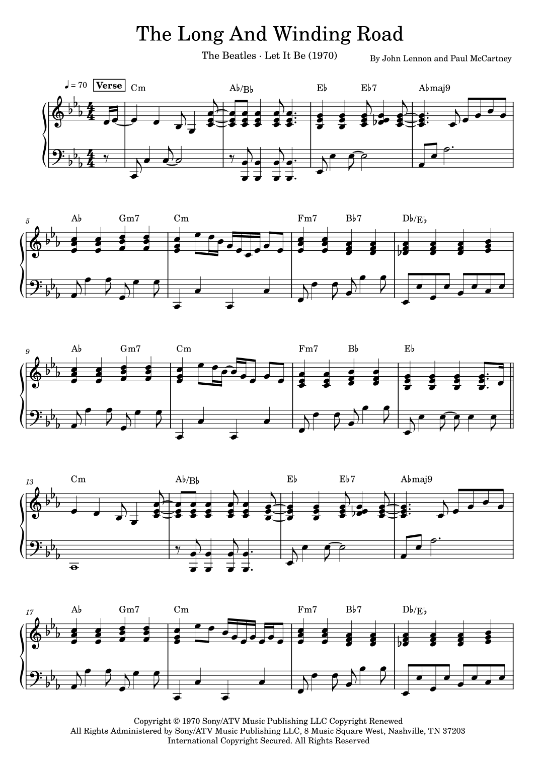 The Long And Winding Road (arr. Anacrusa)