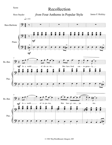 Recollection (from Four Anthems in Popular Style)