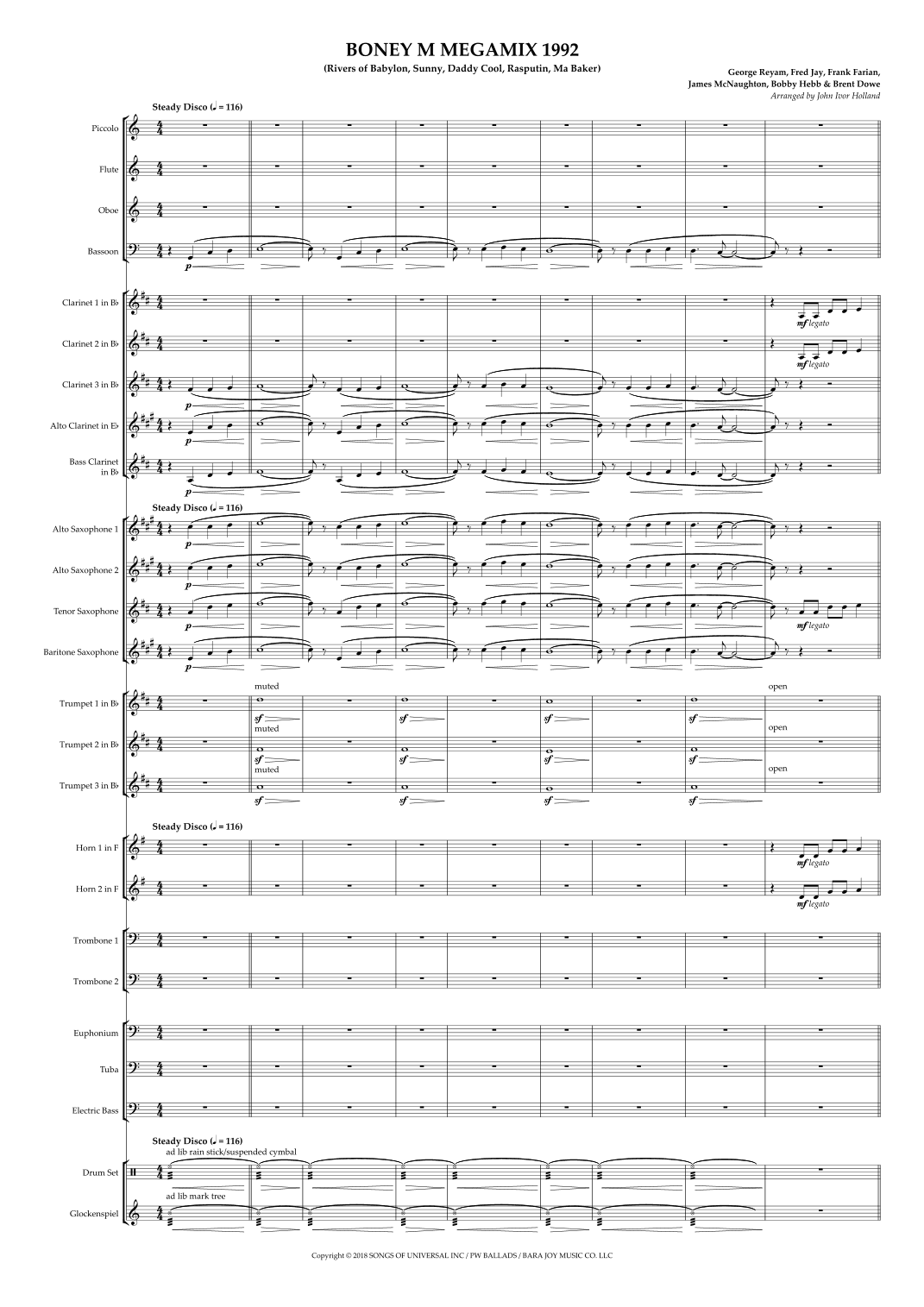 Boney M Megamix 1992 (arr. John Ivor Holland)