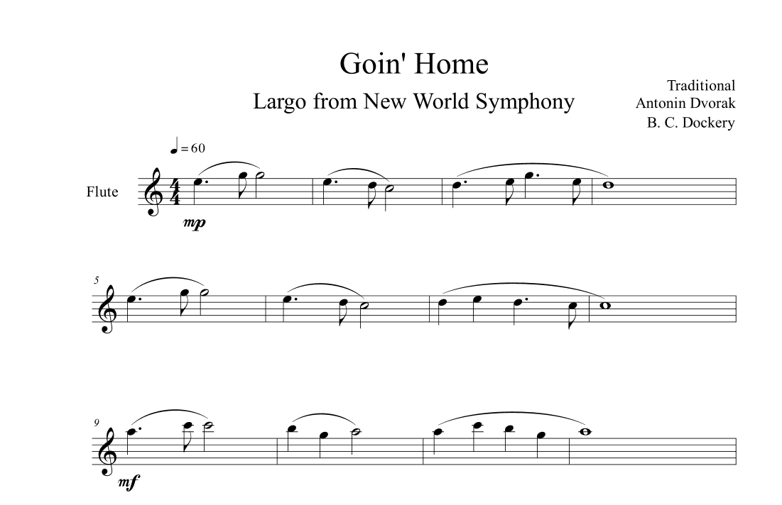 Goin' Home - Largo from New World Symphony (Flute Solo) (arr. B. C. Dockery)