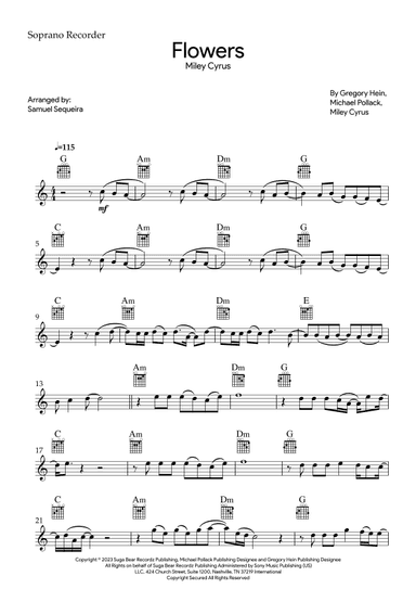 Flowers (arr. Samuel Sequeira)