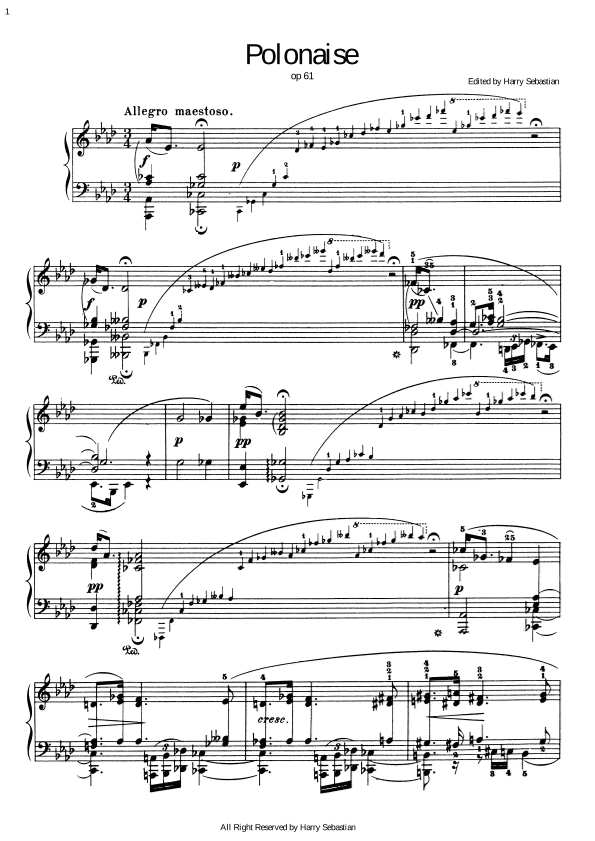 Chopin- Polonaise-Fantaisie in A-flat major, Op. 61 (arr. Harry Sebastian)