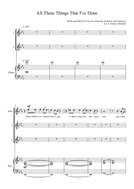 All These Things That I've Done (arr. Stuart Murray Mitchell)