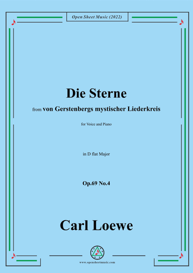 Loewe-Die Sterne,Op.69 No.4,in D flat Major (arr. OSM Press)