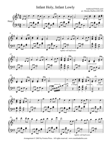 Infant Holy, Infant Lowly for Solo Harp (arr. Monika Durbin)