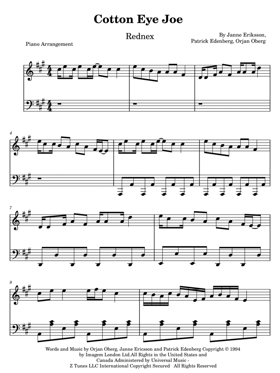 Cotton Eye Joe (arr. Piano Go Life)
