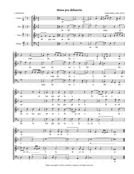 Missa pro defunctis a 4 (Belli) (arr. Aristotle A. Esguerra)