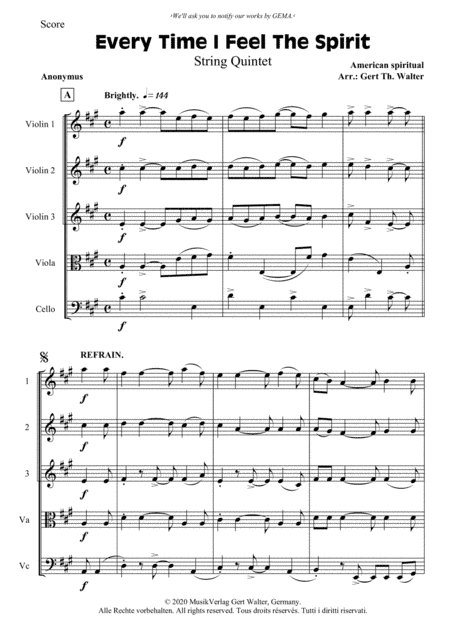 Every Time I Feel The Spirit (arr. Gert Th. Walter)