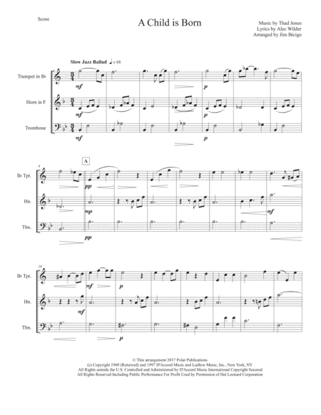 A Child Is Born (arr. Jim Bicigo)