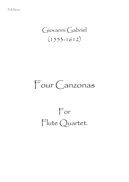 Four Canzonas (arr. Spence Bundy)