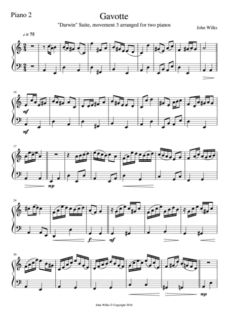 Gavotte for 2 Pianos
