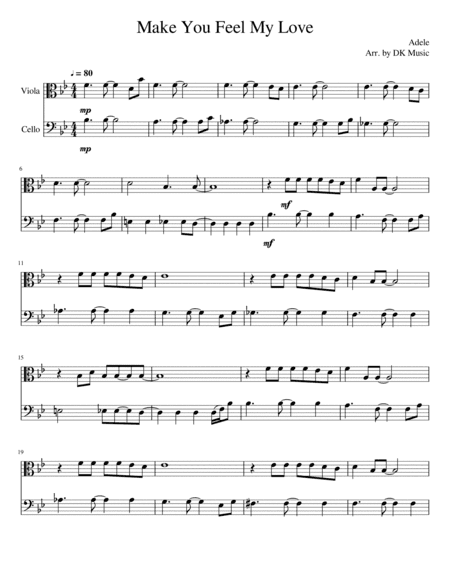 Make You Feel My Love (arr. DK Music)