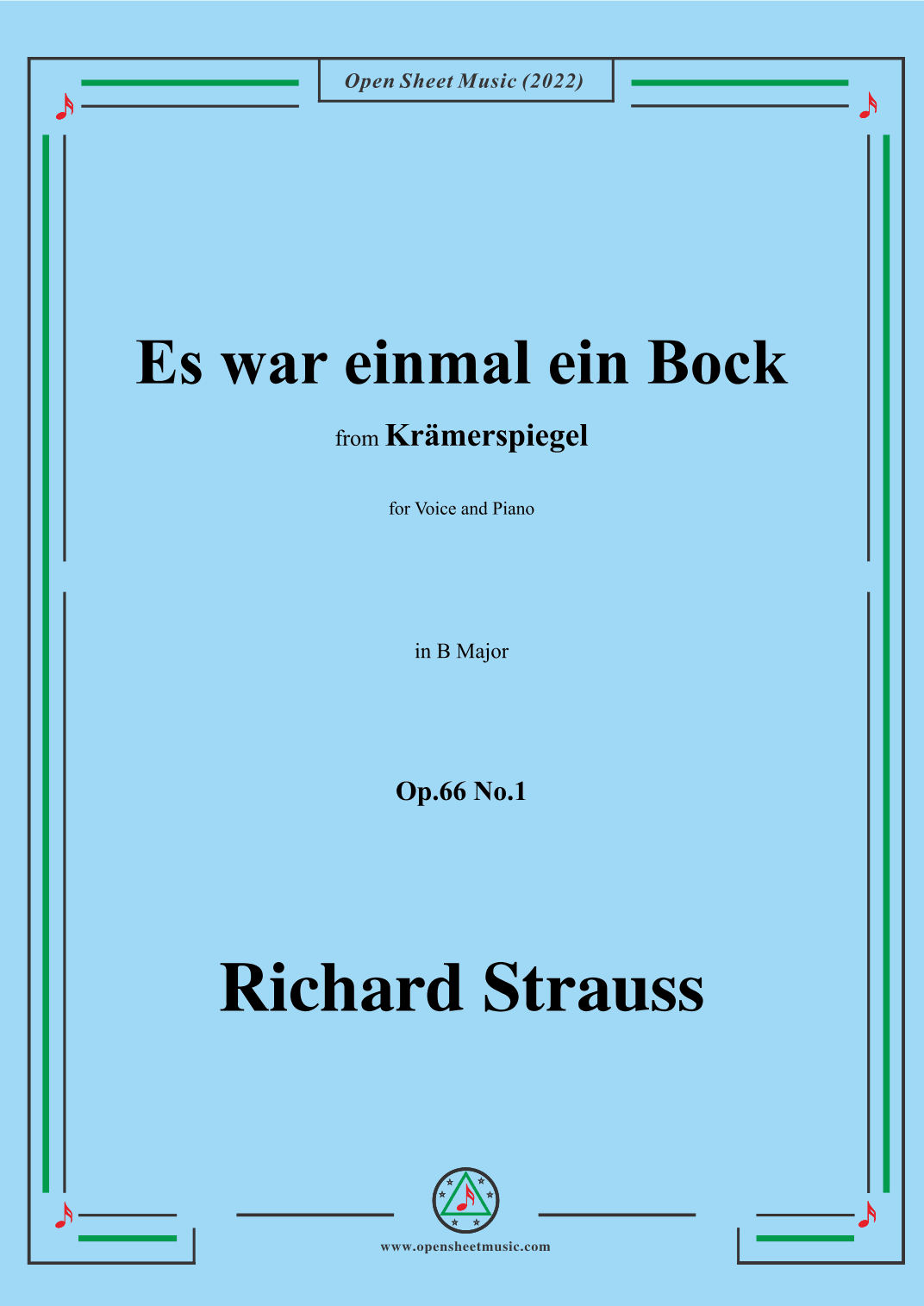Richard Strauss-Es war einmal ein Bock,in B Major,Op.66 No.1 (arr. OSM Press)