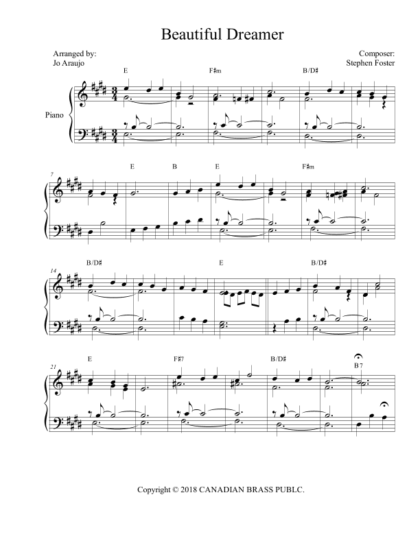BEAUTIFUL DREAMER (arr. JO ARAÚJO)