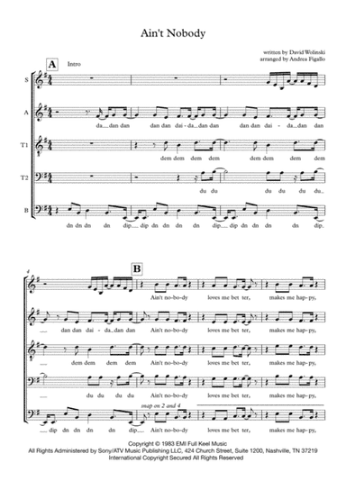 Ain't Nobody (arr. Andrea Figallo)