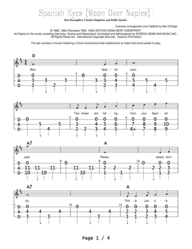 Spanish Eyes (arr. Ben D'Ooge)