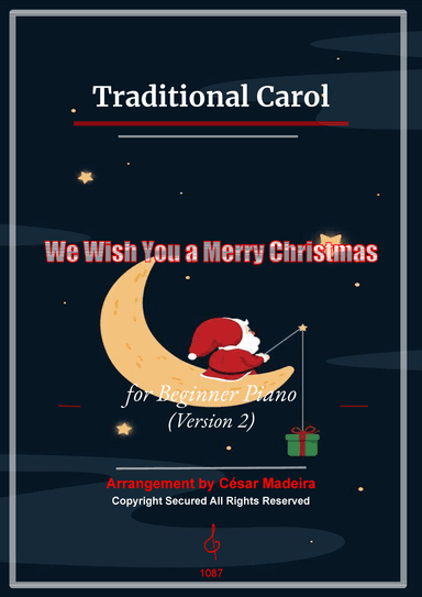 We Wish You A Merry Christmas - Easy Piano - W/Chords (Full Score) (arr. César Madeira)