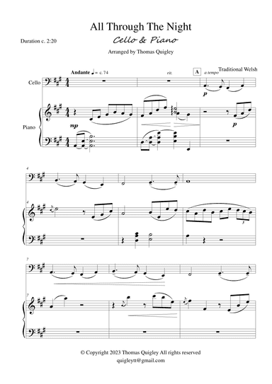 All Through the Night (arr. Thomas Quigley)