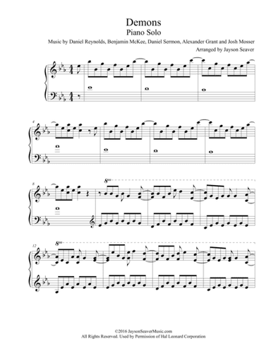 Demons (arr. Jayson Seaver)