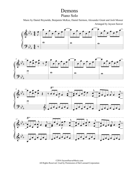 Demons (arr. Jayson Seaver)