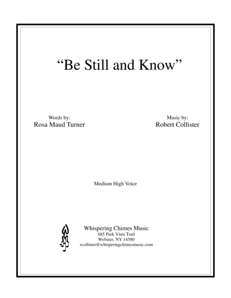 Be Still and Know (medium high voice)