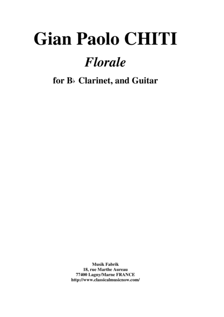 Gian Paolo Chiti: Florale for clarinet and guitar