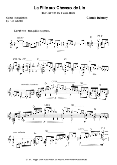 La Fille Aux Cheveaux De Lin (arr. Rod Whittle)