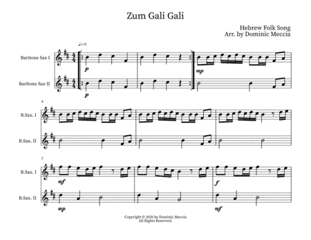 Zum Gali Gali (arr. Dominic Meccia)