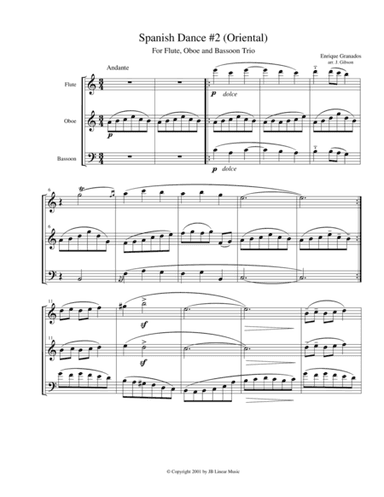 Oriental by Granados for flute, oboe, and bassoon trio (arr. John Gibson)