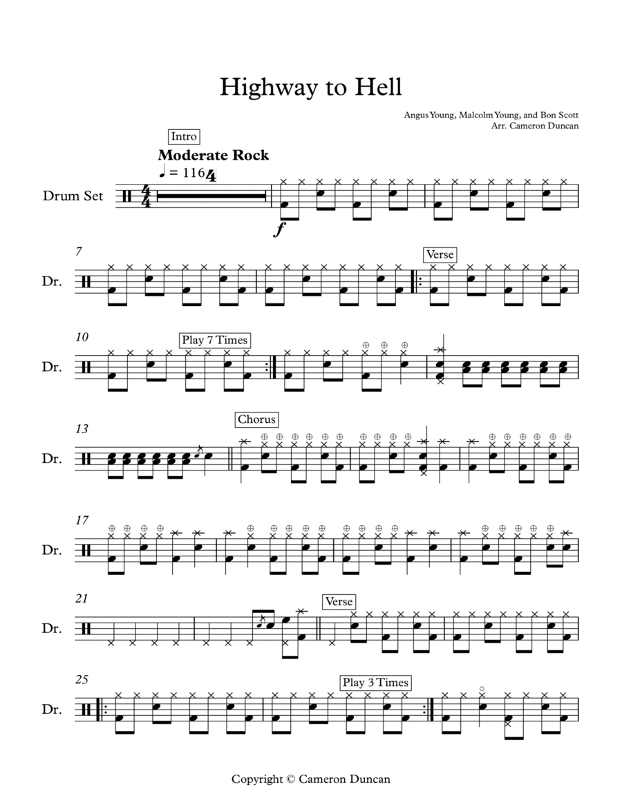 Highway To Hell (arr. Cameron Duncan)