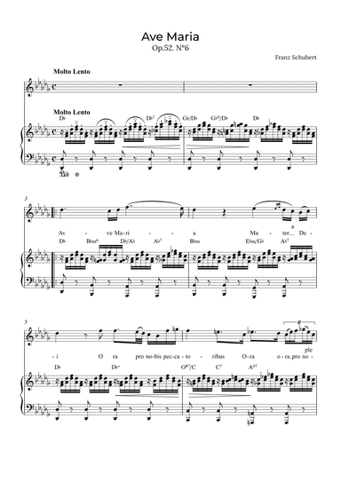 Ave Maria Schubert - Contralto with chords in Db (arr. Alex Nunes Rodrigues)