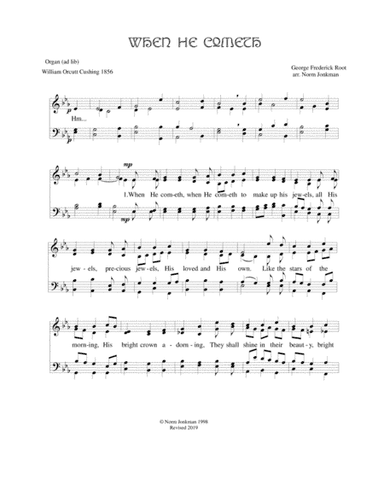 When He Cometh (arr. Norm Jonkman)