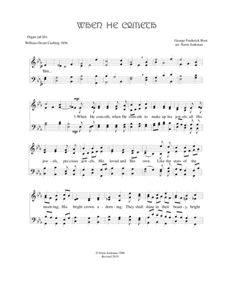 When He Cometh (arr. Norm Jonkman)