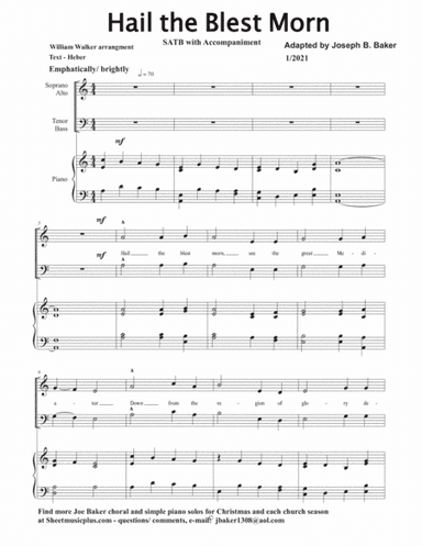 Hail the Blest Morn (arr. Joseph B. Baker)