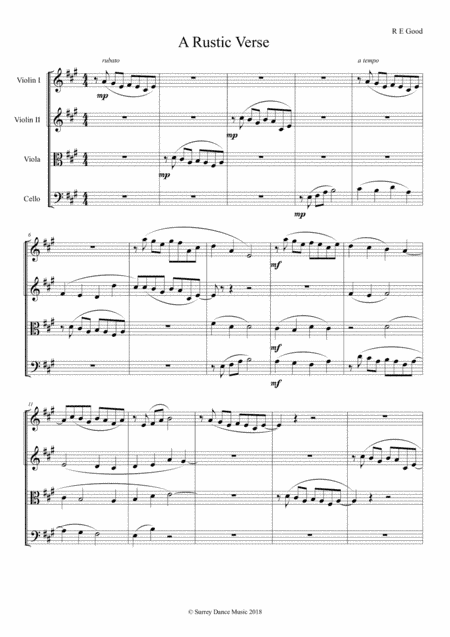 A Rustic Verse for String Quartet