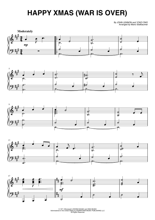 Happy Xmas (war Is Over) (arr. Mario Stallbaumer)