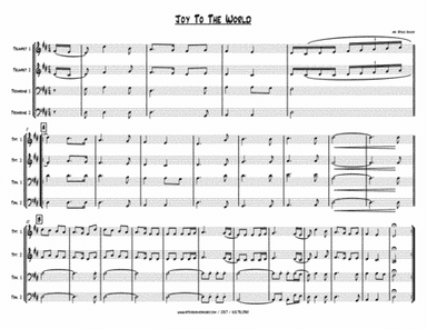 JOY TO THE WORLD - BRASS QUARTET (arr. Steve Hoover)