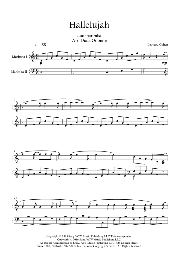 Hallelujah (arr. Duda Oriontte)